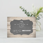 Mason Jar Kreidetafel Wirst du unser Ringträger se (Stehend Vorderseite)