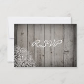 Mason Jar Lace Barn Wood Wedding RSVP Cards (Rückseite)