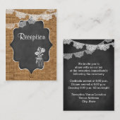 Mason Jar, Lace, Burlap, Chalkboard Wedgesteg Begleitkarte (Vorne/Hinten)