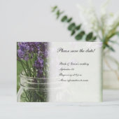 Mason Jar Lavender Country Save the Date (Stehend Vorderseite)