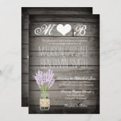 Mason Jar Lavender Rustic Wood Wedding Einladungen (Vorne/Hinten)