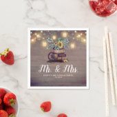 Mason Jar Leuchten und Sonnenblumen Rustikale Hoch Serviette (Beispiel)