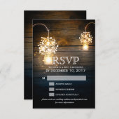 Mason Jar leuchtende Lichter florale RSVP Karte (Vorne/Hinten)