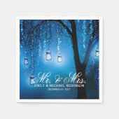 Mason Jar Lichter Baum rustikale Hochzeit Serviette (Vorderseite)