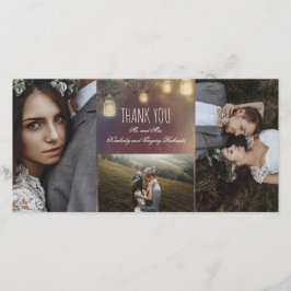 Mason Jar Lights Branches Rustikale Hochzeit Dankeskarte