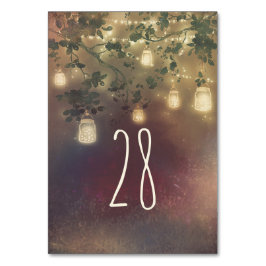 Mason Jar Lights Rustic Tree Wedding Tischnummer