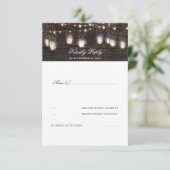 Mason Jar Lights Rustic Wedding RSVP (Stehend Vorderseite)