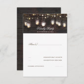 Mason Jar Lights Rustic Wedding RSVP (Vorne/Hinten)