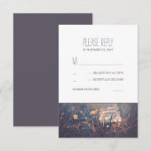 Mason Jar Lights Rustic Wedding RSVP Cards Karte (Vorne/Hinten)