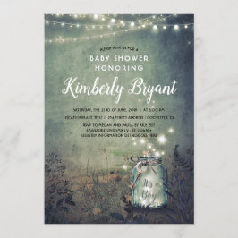 Mason Jar Lights Rustic Woodland Babydusche Einladung
