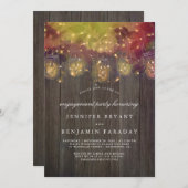 Mason Jar Lights Rustikale Engagement Party Einladung (Vorne/Hinten)