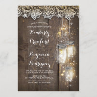 Mason Jar Lights und Spitzen Rustikale Engagement
