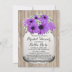 Mason Jar Lila Daisy Brautparty daisy3 Einladung