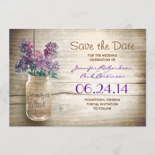 Mason Jar & Lilacke Save the Date