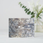 Mason Jar & Love Birds Rustikale Zweigstelle Save Ankündigungspostkarte (Stehend Vorderseite)