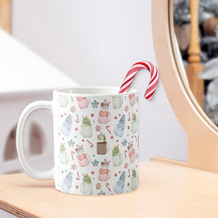 Mason Jar Milkshakes Pattern Candy Canes Weihnacht Kaffeetasse