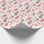 Mason Jar Milkshakes Valentinisches Candy-Muster Geschenkpapier (Ecke)