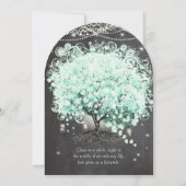 Mason Jar Mint Chalkboard Herz Leaf Tree Einladung (Rückseite)