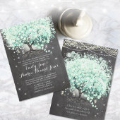 Mason Jar Mint Chalkboard Herz Leaf Tree Einladung