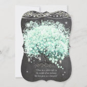 Mason Jar Mint Chalkboard Herz Leaf Tree Einladung (Rückseite)