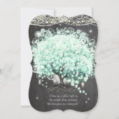 Mason Jar Mint Chalkboard Herz Leaf Tree Invitati Einladung (Rückseite)