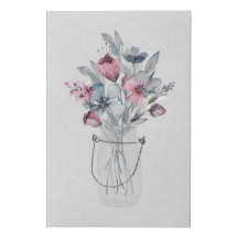 Mason Jar mit Blume, Blumenwall Art
