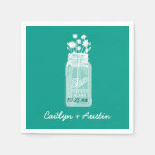 Mason Jar mit Blume und einer benutzerdefinierten Serviette (Vorderseite)