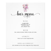 Mason Jar mit Blume Wedding Bar Menu Poster (Vorne)