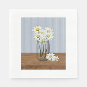 Mason Jar mit Gänseblümchen-Papier-Servietten Serviette