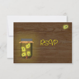 Mason Jar mit Glühwürchen Empfangs-RSVP Einladung