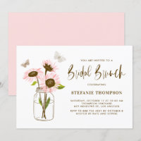 Mason Jar mit rosa Sonnenblumen Bridal Brunch
