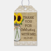 Mason Jar mit Sonnenblumen Brautparty Geschenkanhänger (Vorderseite)