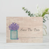 Mason Jar mit Veilchen - Save The Date (Stehend Vorderseite)