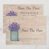 Mason Jar mit Veilchen - Save The Date (Vorne/Hinten)