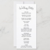 Mason Jar mit Wildblumen White Wedding Programm (Rückseite)