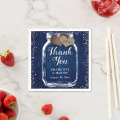 Mason Jar Navy Blue Winter Wedding Vielen Dank Serviette (Beispiel)