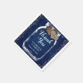 Mason Jar Navy Blue Winter Wedding Vielen Dank Serviette (Ecke)