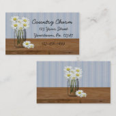 Mason Jar of Daisies Business Card Visitenkarte (Vorne/Hinten)