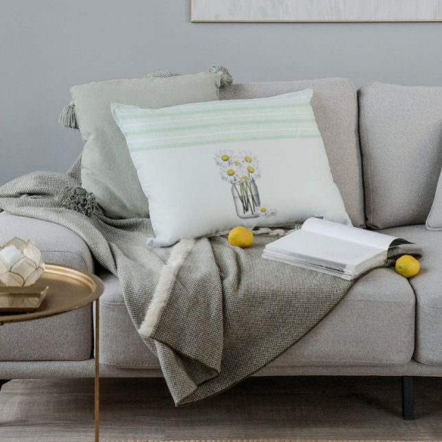 Mason Jar of Daisies Dekokissen (Von Creator hochgeladen)