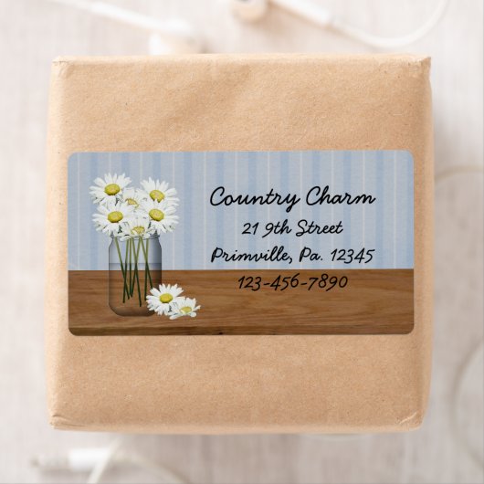 Mason Jar of Daisies Label (Insitu)