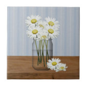 Mason Jar of Daisies Tile Fliese (Vorderseite)