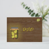 Mason Jar of Fireflies Empfang UAWG Einladung (Stehend Vorderseite)