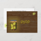 Mason Jar of Fireflies Empfang UAWG Einladung (Vorne/Hinten)