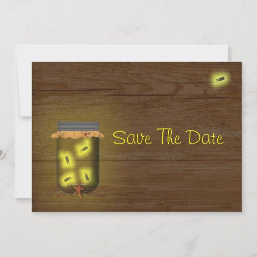 Mason Jar of Fireflies Save the Date (Vorderseite)