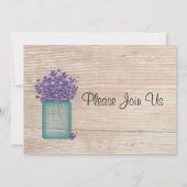 Mason Jar of Violets Hochzeitseinladung Einladung (Rückseite)
