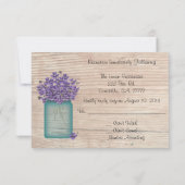 Mason Jar of Violets Hochzeitsempfang UAWG Einladung (Rückseite)