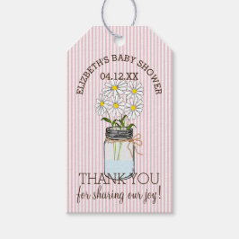 Mason Jar on Pink Stripes Kinderdusche Vielen Dank Geschenkanhänger