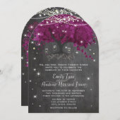 Mason Jar Orchid Chalkboard Herz Leaf Tree Einladung (Vorne/Hinten)