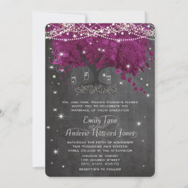 Mason Jar Orchid Chalkboard Herz Leaf Tree Einladung