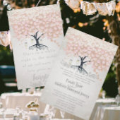 Mason Jar Pale Pink Heart Leaf Tree Wedding Einladung